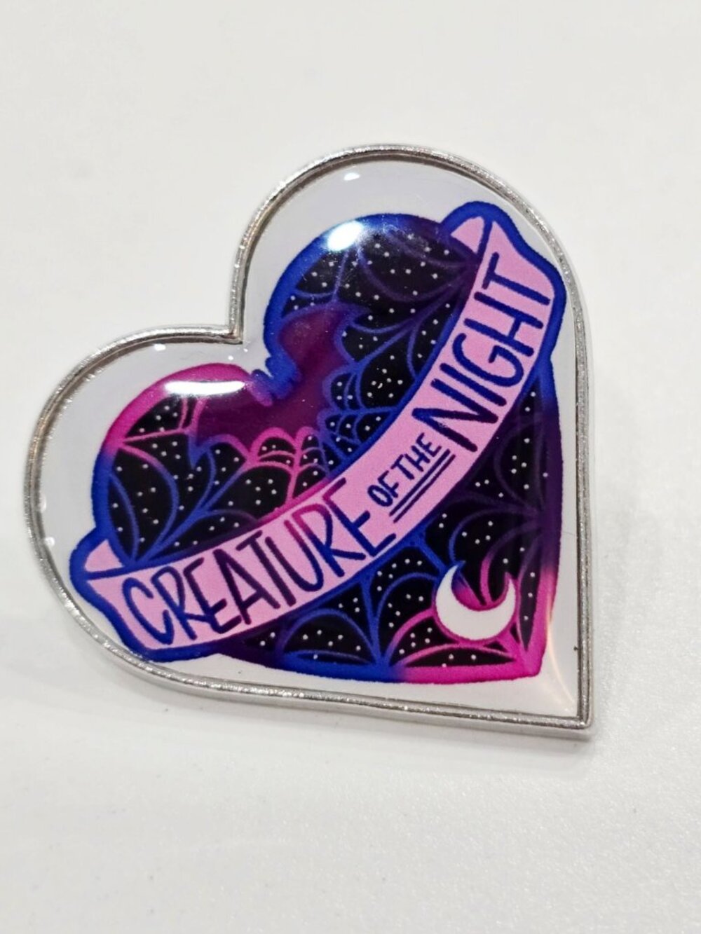 Artisan Creature Of The Night Enamel Pin Bat Heart Whimsigoth Gothic Badge Sz OS